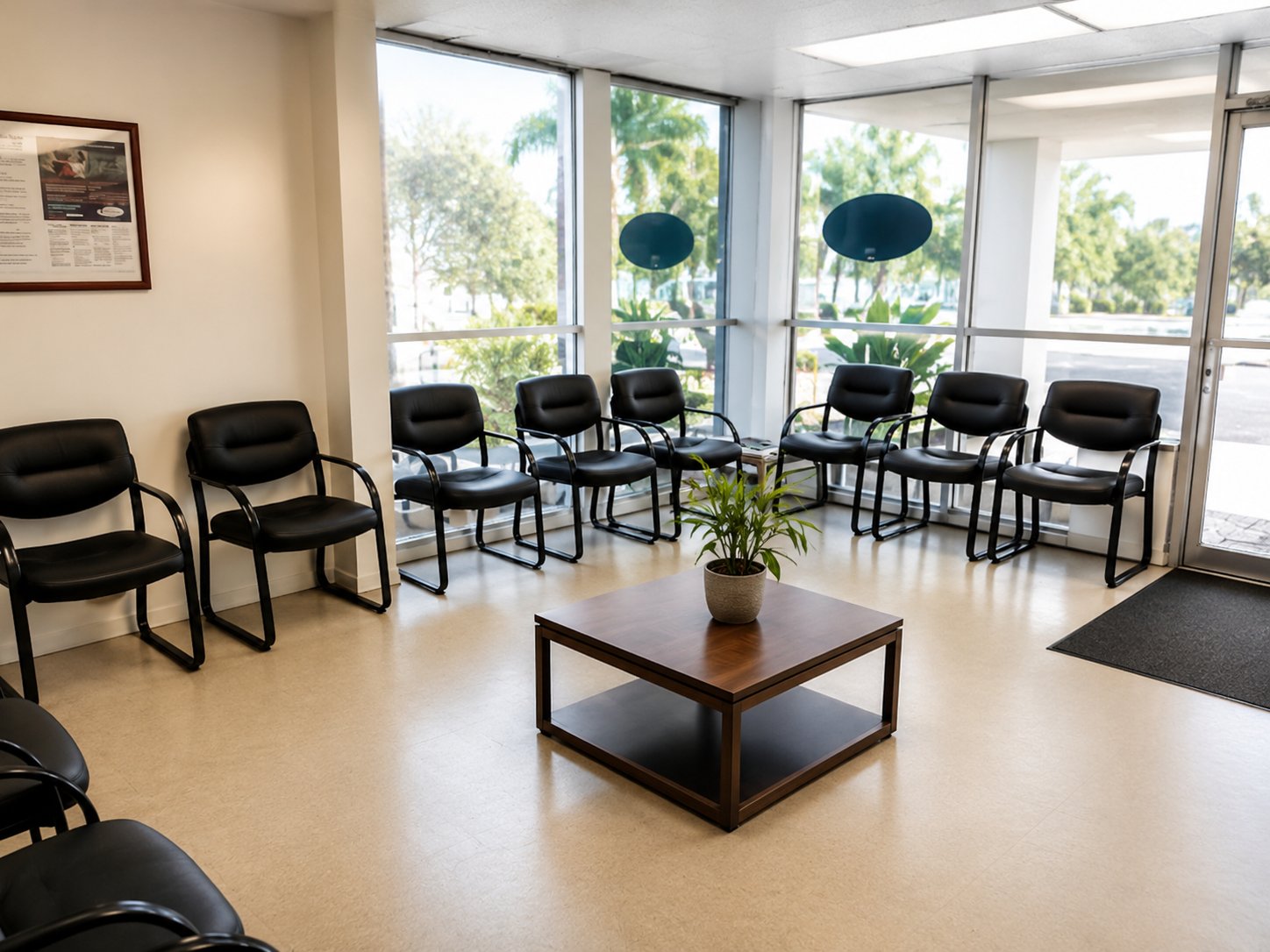 Bright and comfortable patient waiting room